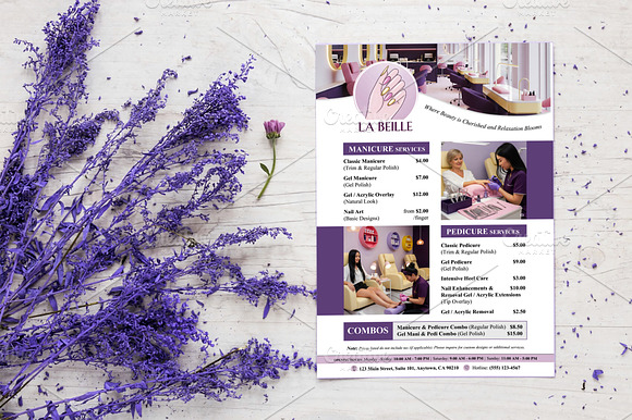 Nail Salon Menu | 2024 Purple Template preview 2
