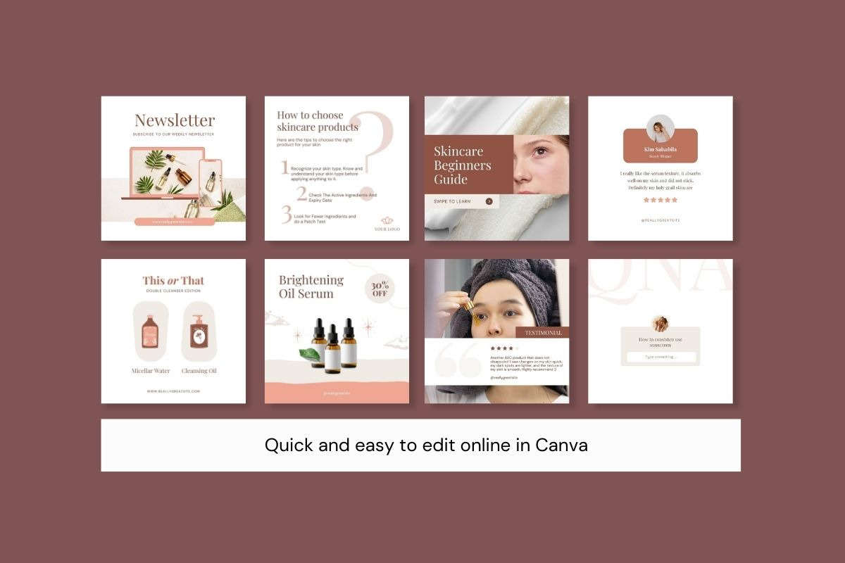 Skincare & Makeup Canva Template, a Social Media Template by Kawalan Studio