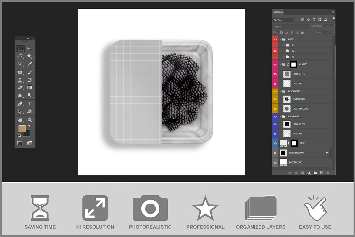 Plastic Blackberries Mockup PSD, a Packaging Mockup by Bruno's Shop (Photo 3 of 4)