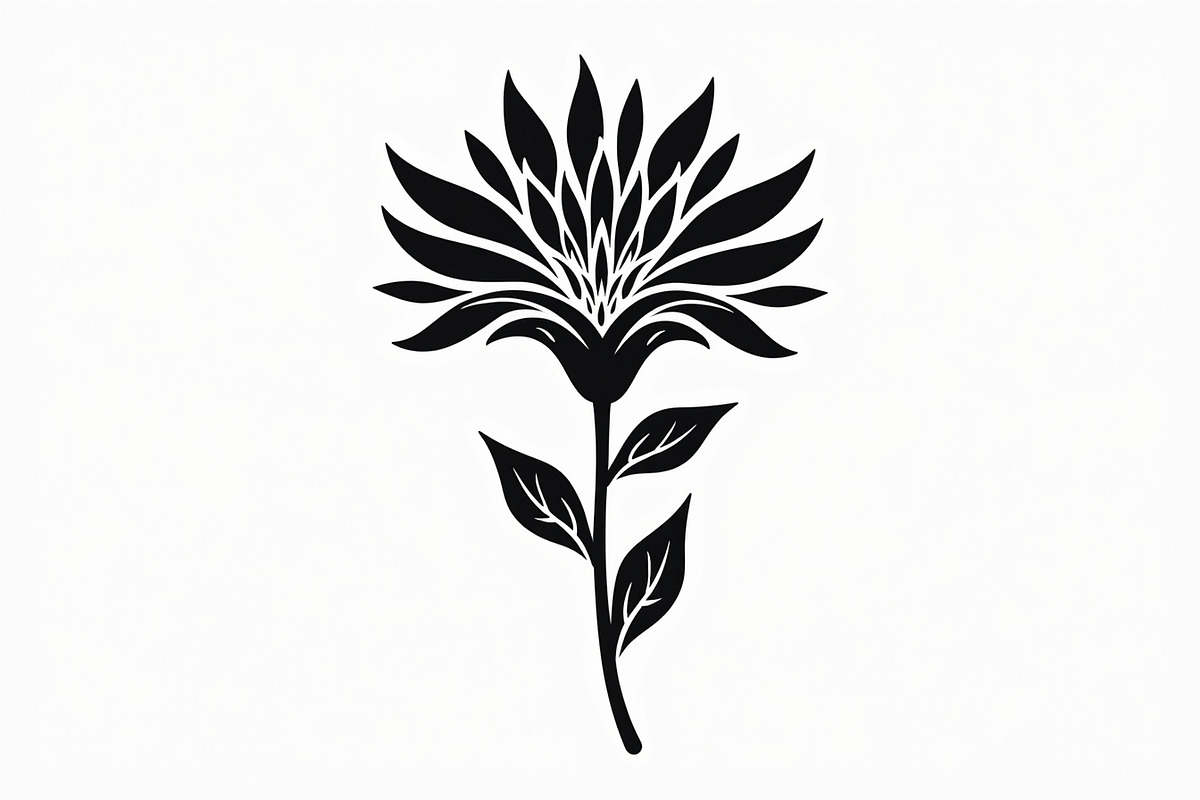 Modern Black Flower Design, an Illustration by jahid234 (Photo 5 of 21)