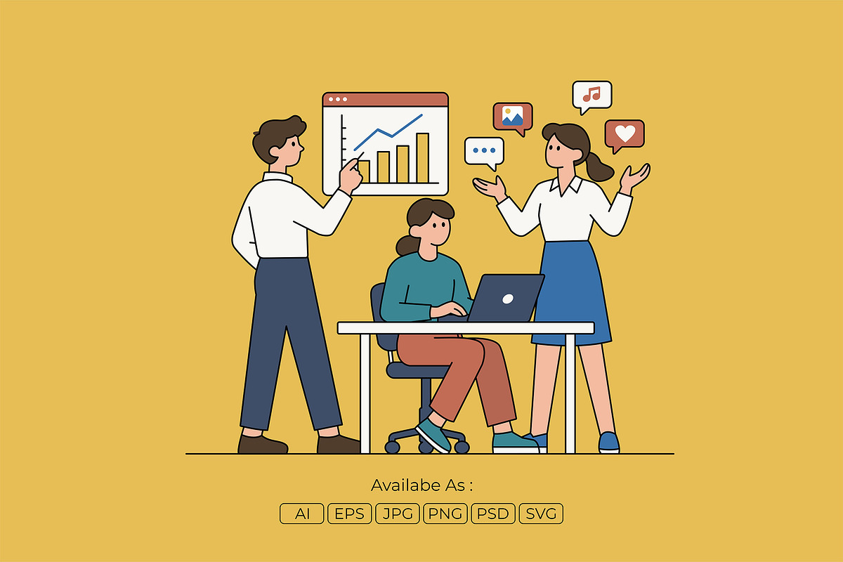 Creative Office Team Working, a Work Illustration by Partikusi Design (Photo 2 of 3)