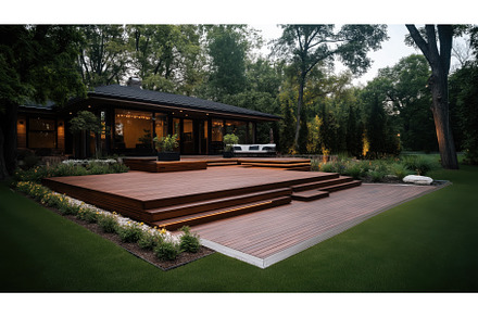 Modern outdoor deck area with well, an Animal Photo by Sergey Kotenev