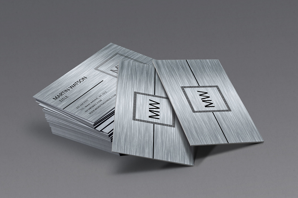 Metal finish silver business card, a Business Card Template by Creative Designs (Photo 2 of 2)