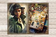 Detective Collage Sheet Black Woman, a Person Illustration by GlamArtZhanna (Thumbnail 6 of 9)