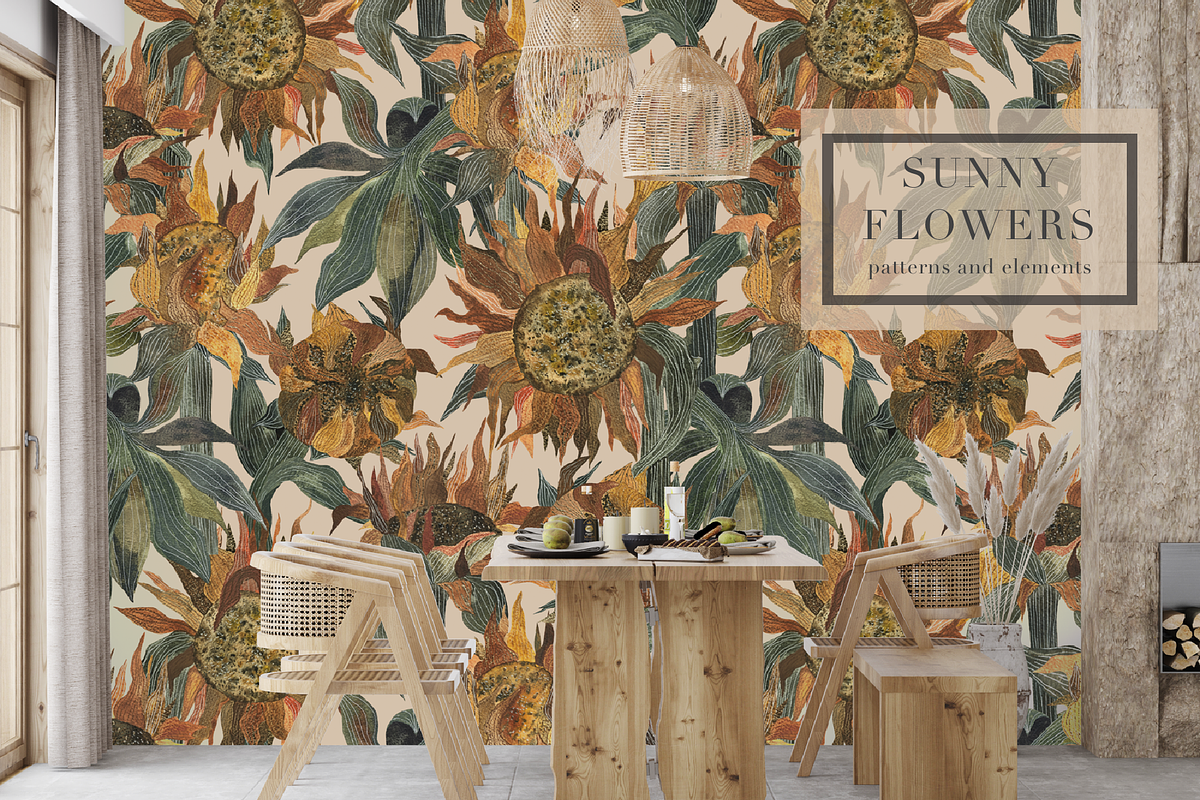 Patterns SUNNY FLOWERS, an Illustration by PASHKOVA (Photo 1 of 14)