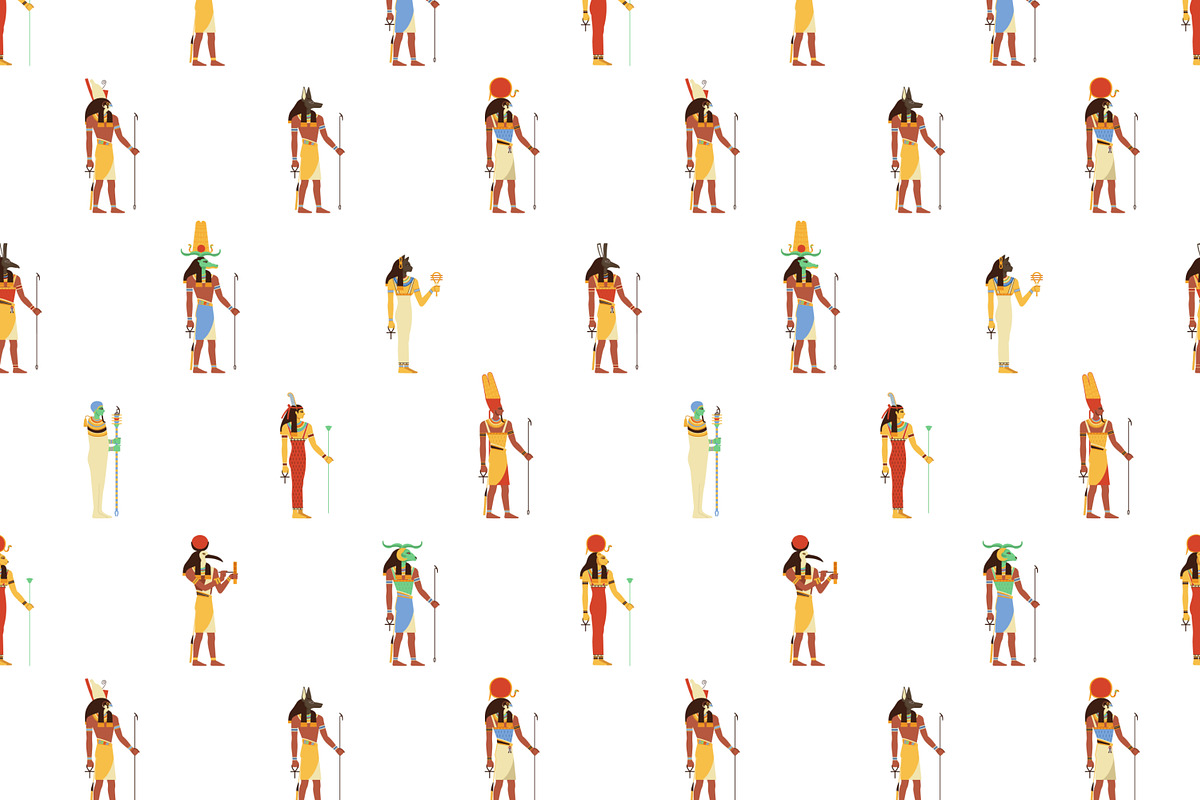 Egyptian gods seamless pattern, a Pattern Graphic by Good Studio (Photo 2 of 4)