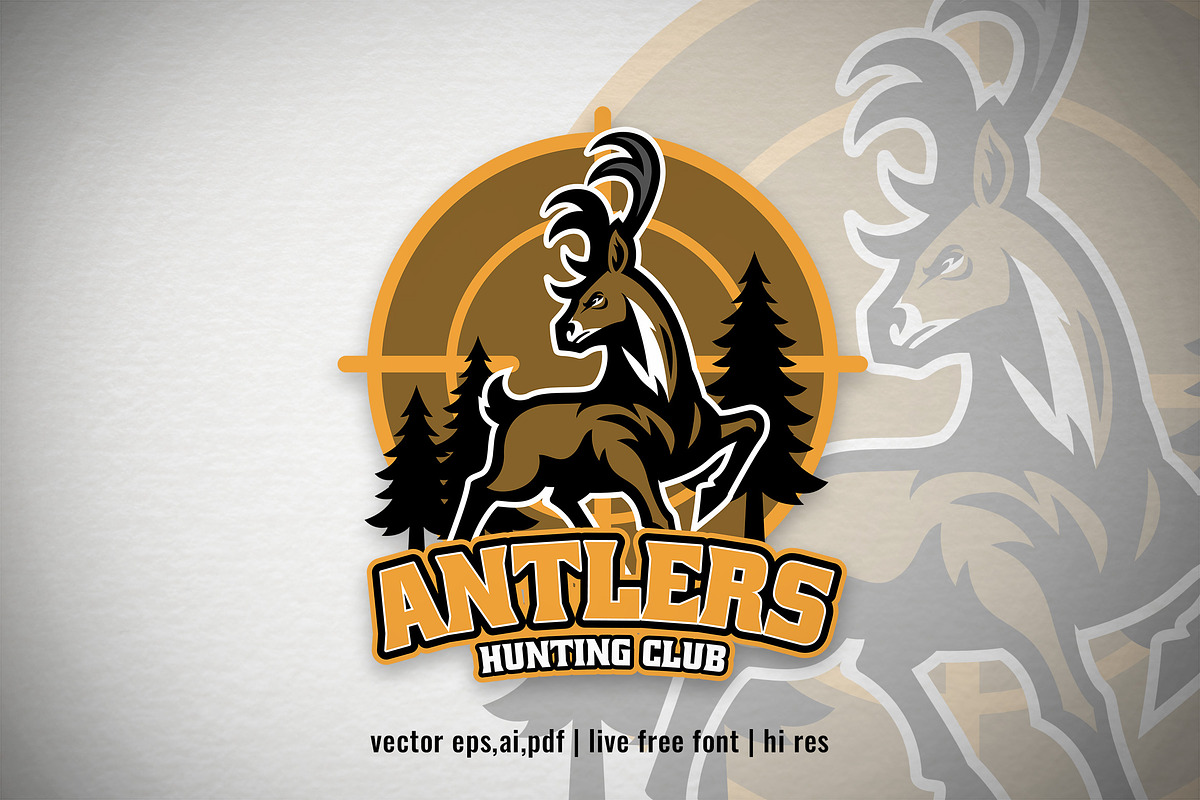 Deer Mascot Hunting Logo, a Branding & Logo Template by bazzier_graphik