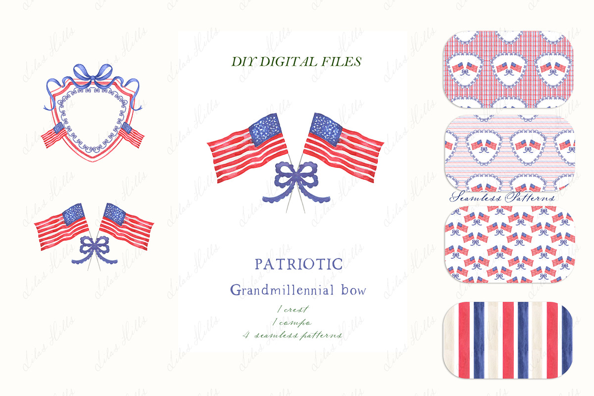 Watercolor Crest 4th July, an Illustration by LABFcreations (Photo 2 of 4)