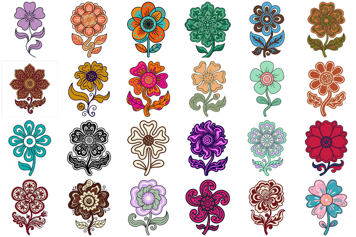 Groovy Flower Clipart, an Object Illustration by Forhadx5 (Photo 6 of 11)