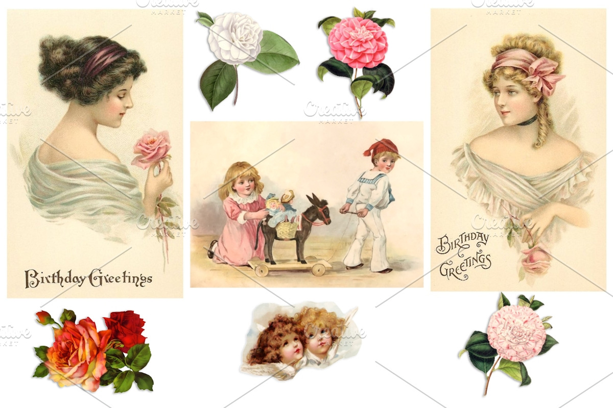 Vintage Decoupage Collection, an Illustration by MDD Designs (Photo 1 of 5)