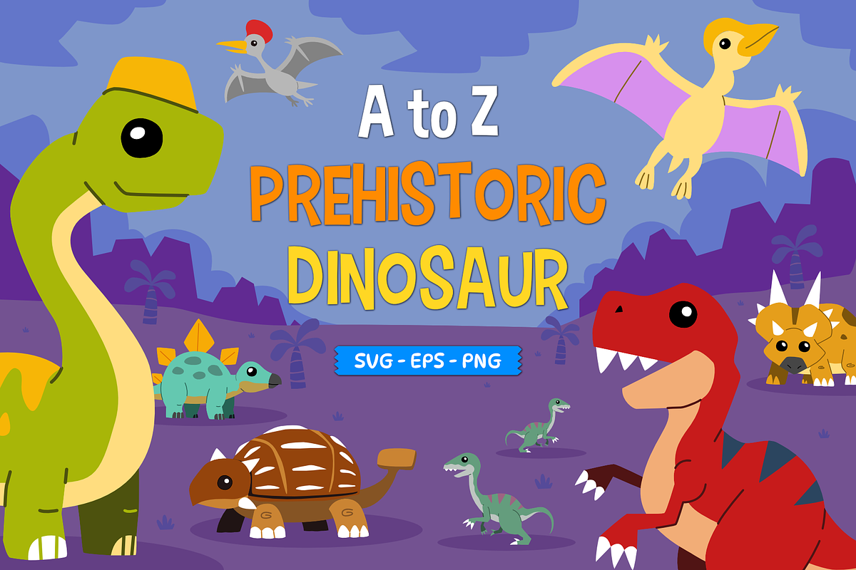 A to Z Prehistoric Dinosaur, an Animal Illustration by arsansp (Photo 1 of 6)