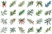 Evergreen Clipart Watercolor Christm, an Illustration by Sublimation Artist (Thumbnail 2 of 6)