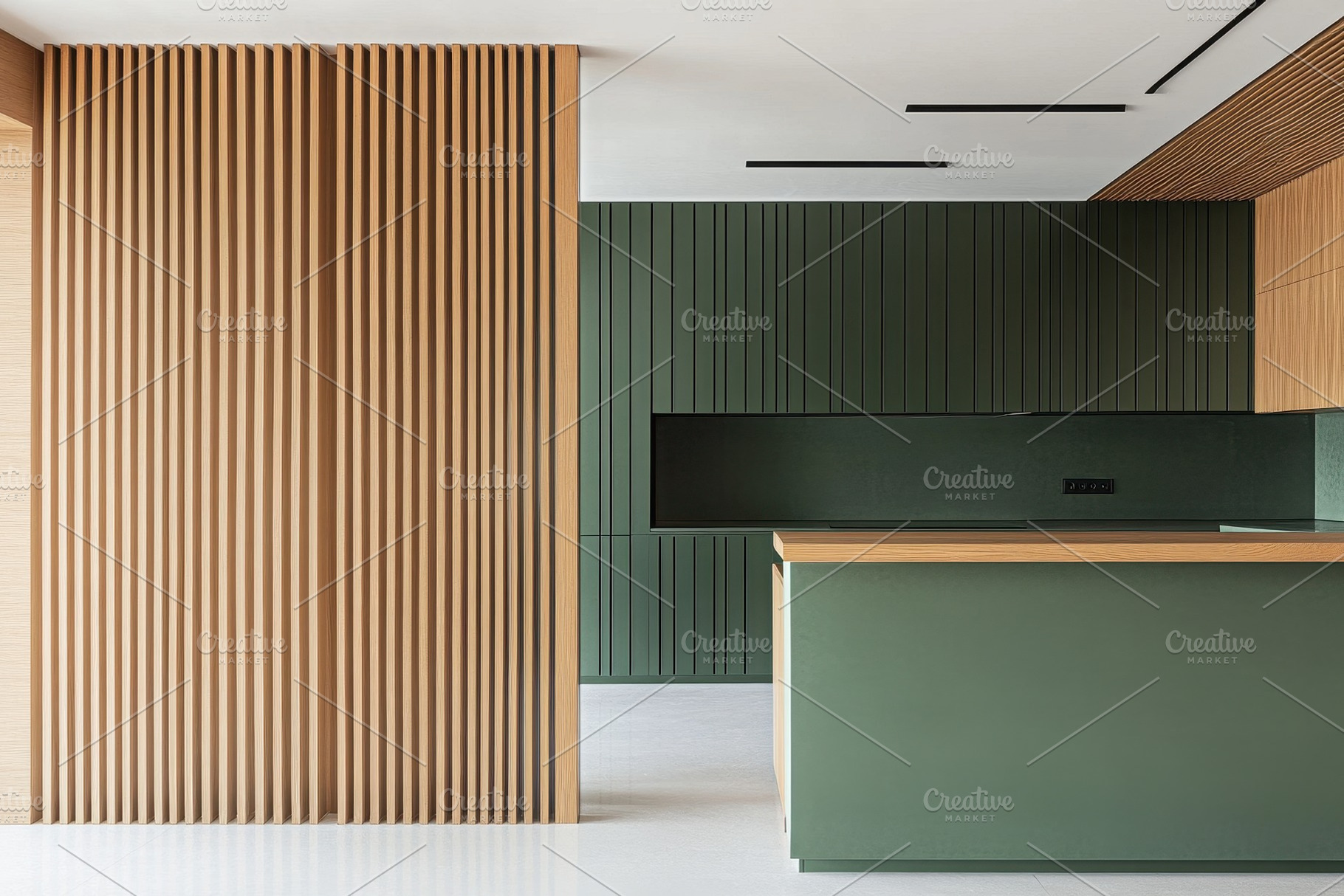 Modern kitchen with wooden warmth, a Photo by Pavel_design