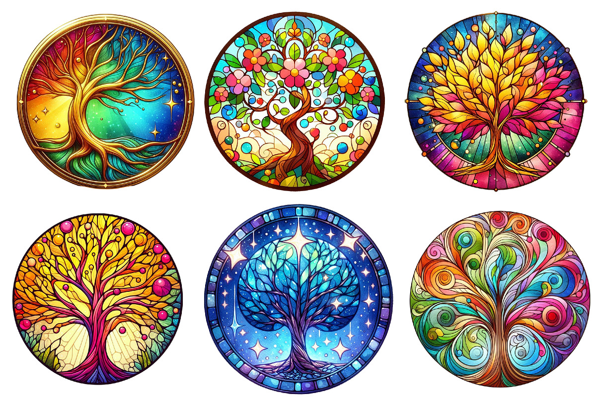 Tree of Life Stained Glass Clipart, an Illustration by Designworld (Photo 5 of 6)