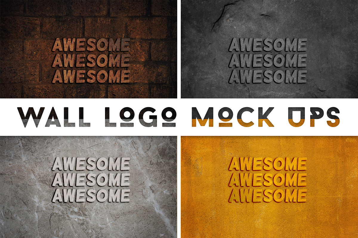 3D Wall logo mockup, a Product Mockup by nikstudio (Photo 1 of 5)