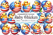 Patriotic USA Baby Chicken Clipart, a Graphic by designcity5 (Thumbnail 1 of 5)