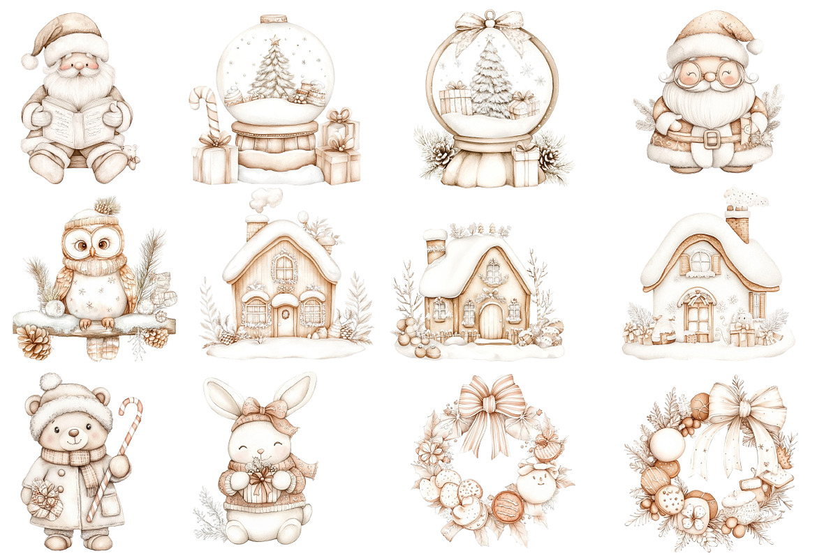 Cozy White Christmas Clipart, an Illustration by Designworld (Photo 2 of 5)