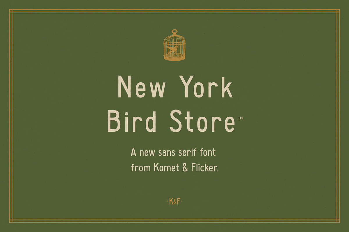 New York Bird Store, a Sans Serif Font by Komet & Flicker (Photo 1 of 13)