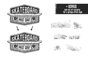 Retro Skateboard Template Logo Set