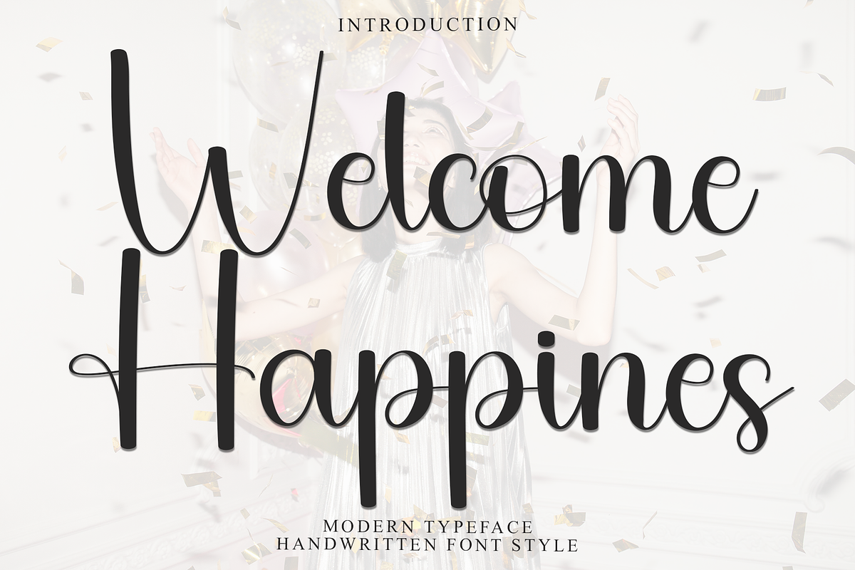 Welcome Happines, a Handwritten Font by InermediaSTUDIO (Photo 1 of 8)