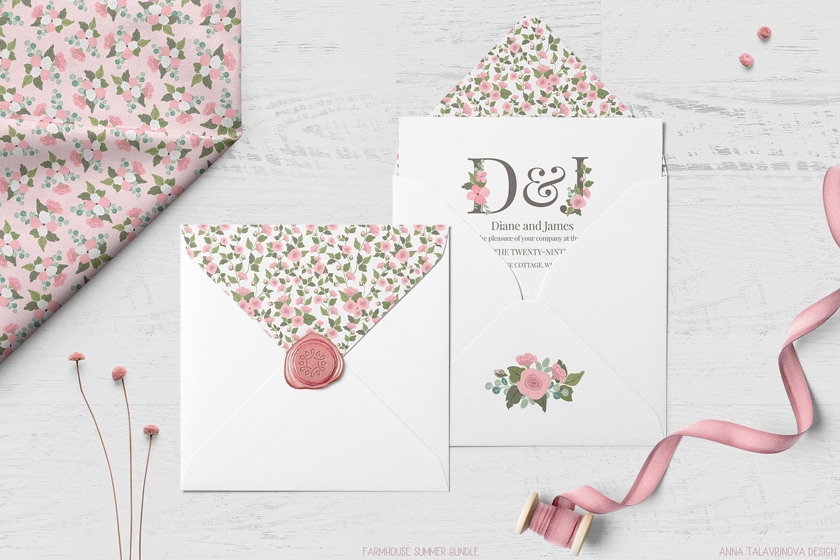 Farmhouse Summer bundle, a Texture Illustration by Cozy pattern shop (Photo 9 of 9)