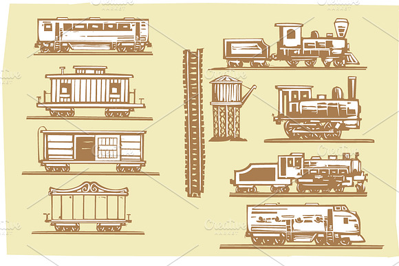 Woodcut Locomotives preview 2