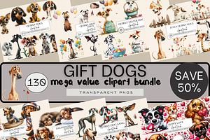 QUIRKY AND WHIMSICAL DOGS CLIPART, an Animal Illustration by Daring Digies