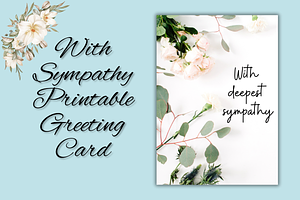 With Sympathy Printable Card