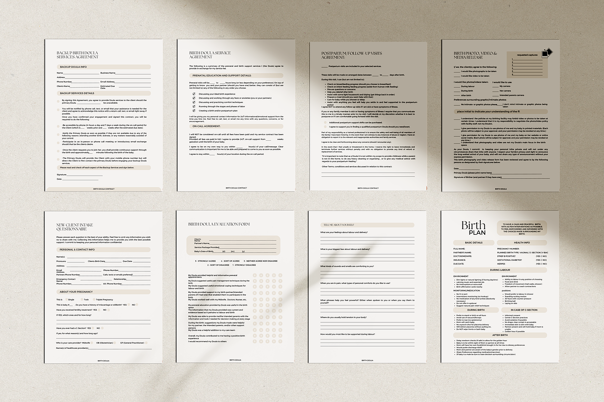 Doula Client Guide & Intake Forms, a Marketing Template by HelloKarla (Photo 3 of 4)