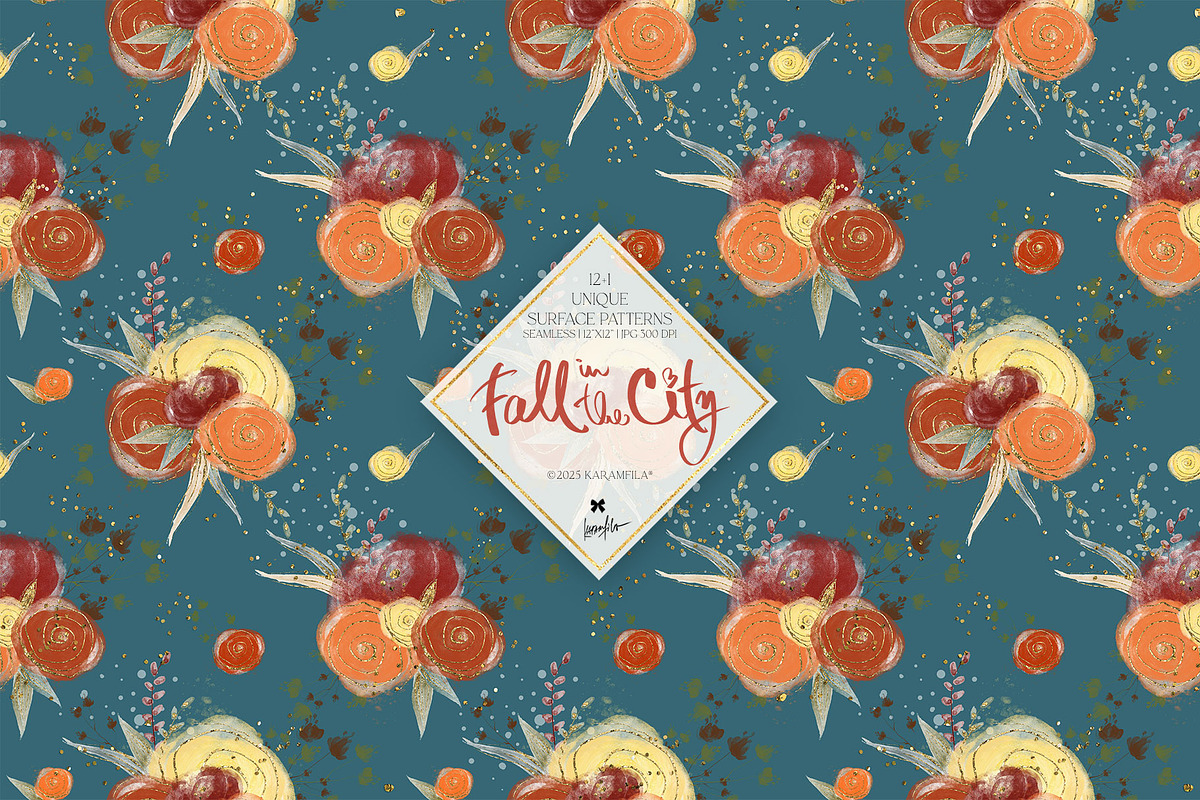 Fall City Hand Drawn Autumn Patterns, a Pattern Graphic by KaramfilaS (Photo 3 of 21)