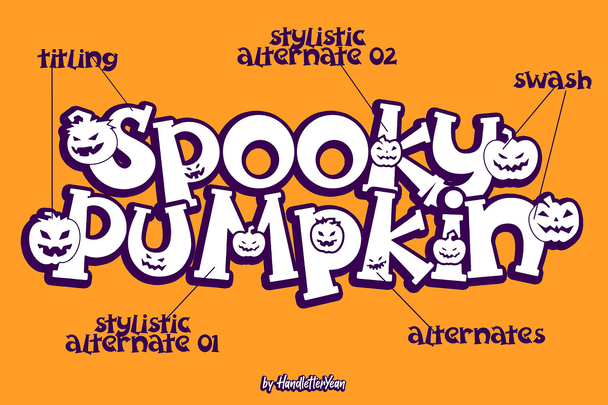 Spooky Pumpkin, a Font by HandletterYean (Photo 7 of 10)