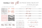 50 Piece Blog Kit Marble & Rose Gold, a Templates & Theme by Inky Jar Design Studio (Thumbnail 2 of 6)