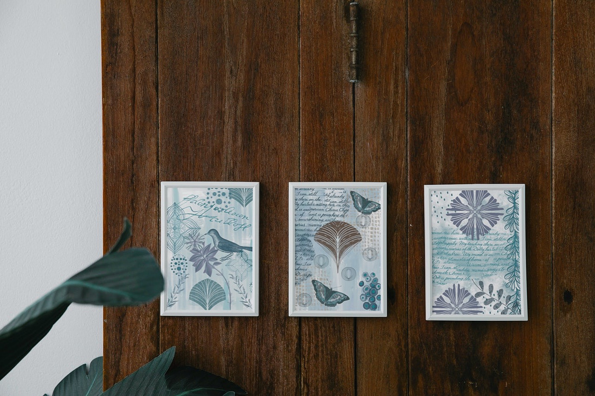 Vintage Blue Mixed Media A4 Posters, a Texture Illustration by Luna Y Mar (Photo 3 of 8)