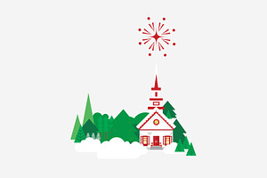 Vector Winter Christmas Scene