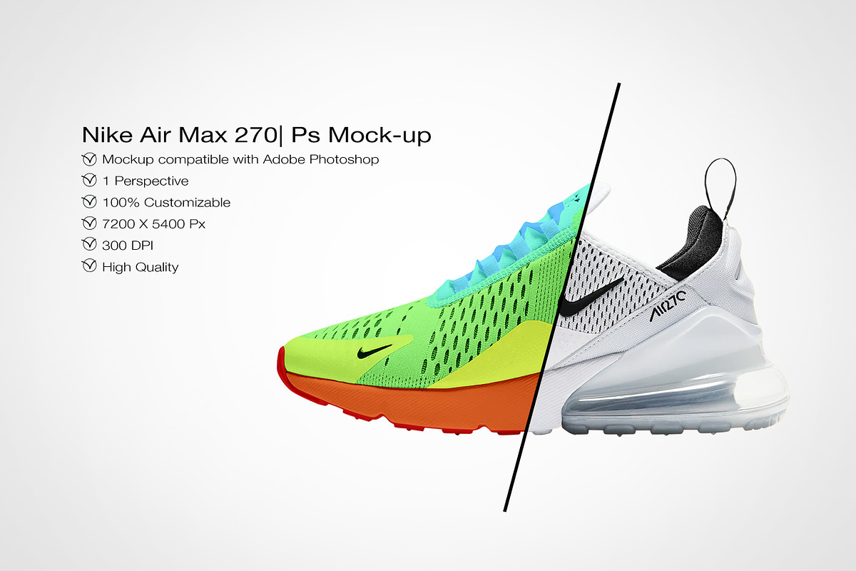 Nike Air Max 270 | Photoshop Mockup, a Product Mockup by sophiesconcepts (Photo 1 of 2)