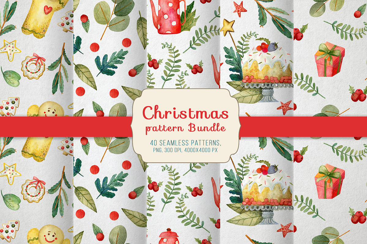 Christmas pattern Bundle, a Pattern Graphic by annasokol_ (Photo 1 of 9)