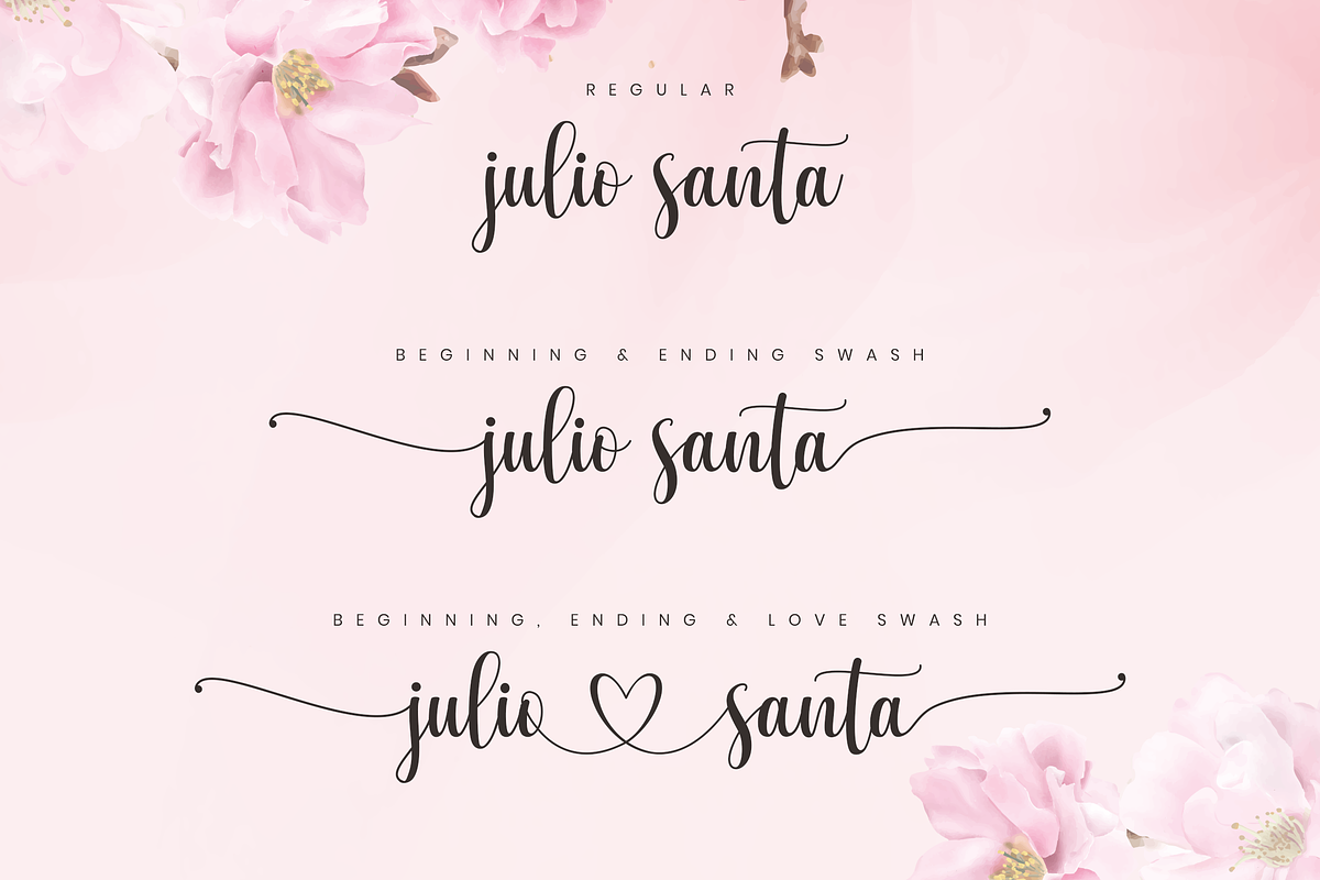 Julio Santa - Romantic Script Font, a Script Font by Namara Creative Studio (Photo 7 of 14)
