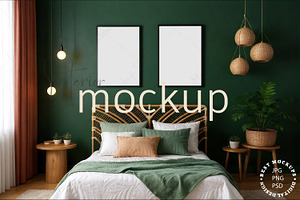 Frame mock up Bedroom, a Mockup by Mockup Shop
