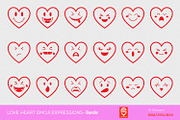 Love Heart Emoji Expressions Bundle, an Illustration by shaondesigns (Thumbnail 2 of 9)
