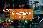 6 Halloween Party Flyer Bundle, a Poster Template by AbcStudio (Thumbnail 1 of 7)
