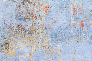 Blue old grungy concrete wall containing ancient, architecture, and history