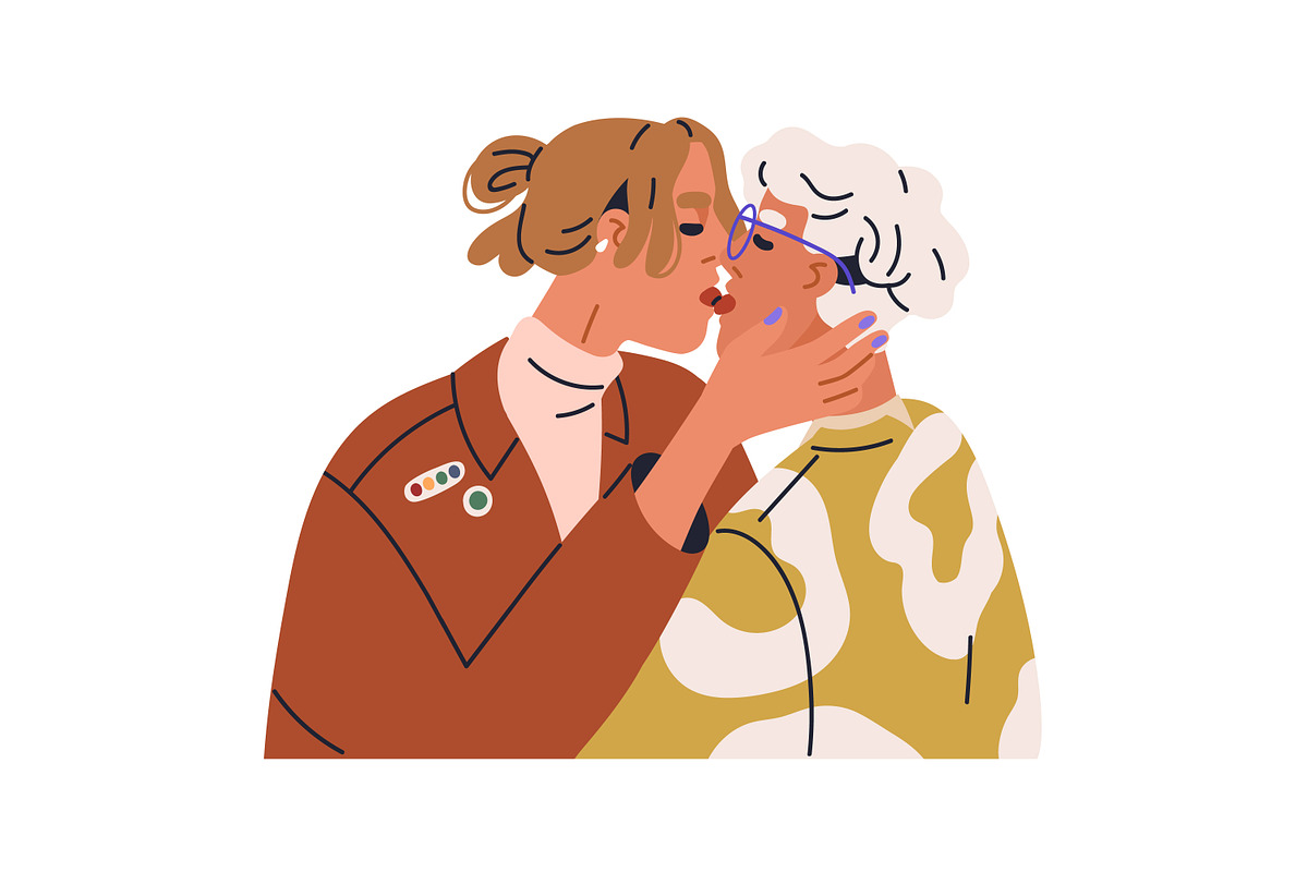 Lgbt love couples kissing set, a Person Illustration by Good Studio (Photo 7 of 11)