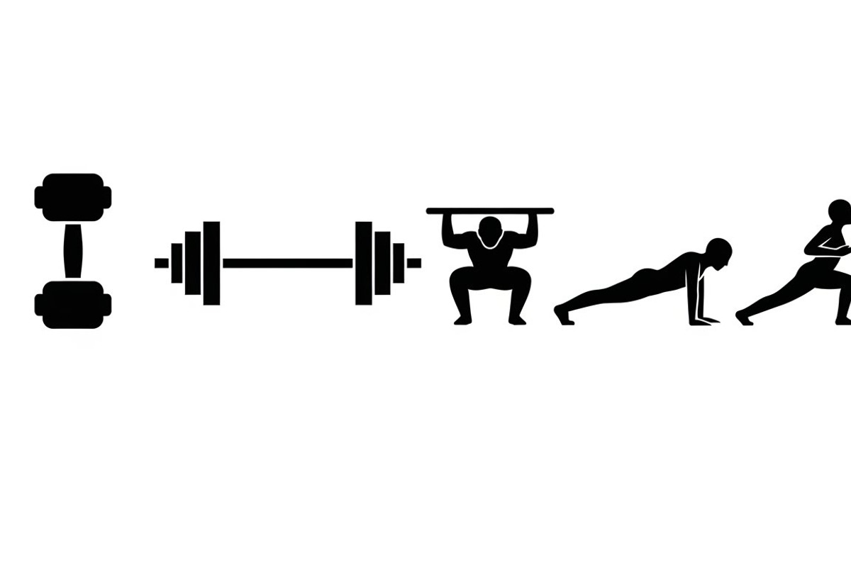 Fitness Workout Silhouette Icon Set, an Illustration by musafir_fashion (Photo 22 of 51)