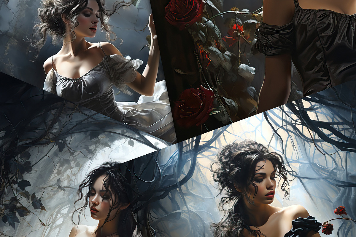 A Ballerina Amongst Dark Roses, a Background Graphic by Curve Design (Photo 2 of 8)