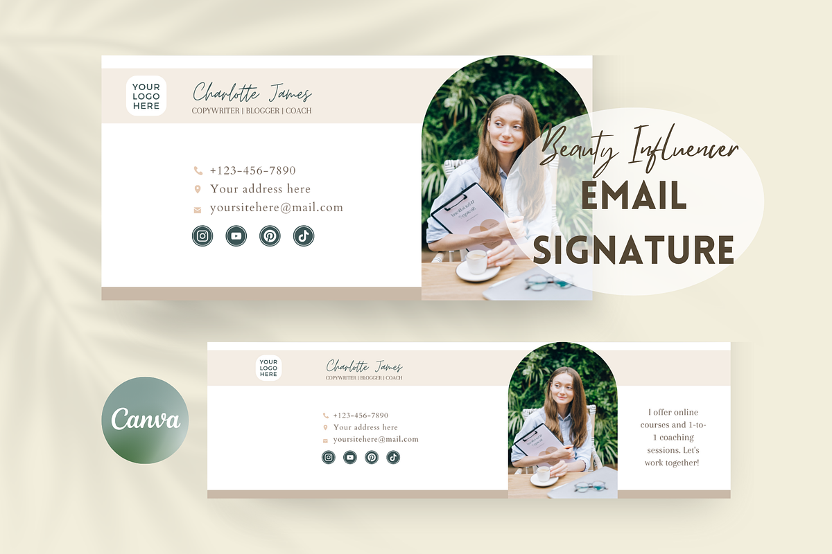 Business Coach Email Signature Canva, an Email Template by Golden Horizons Studio (Photo 1 of 10)