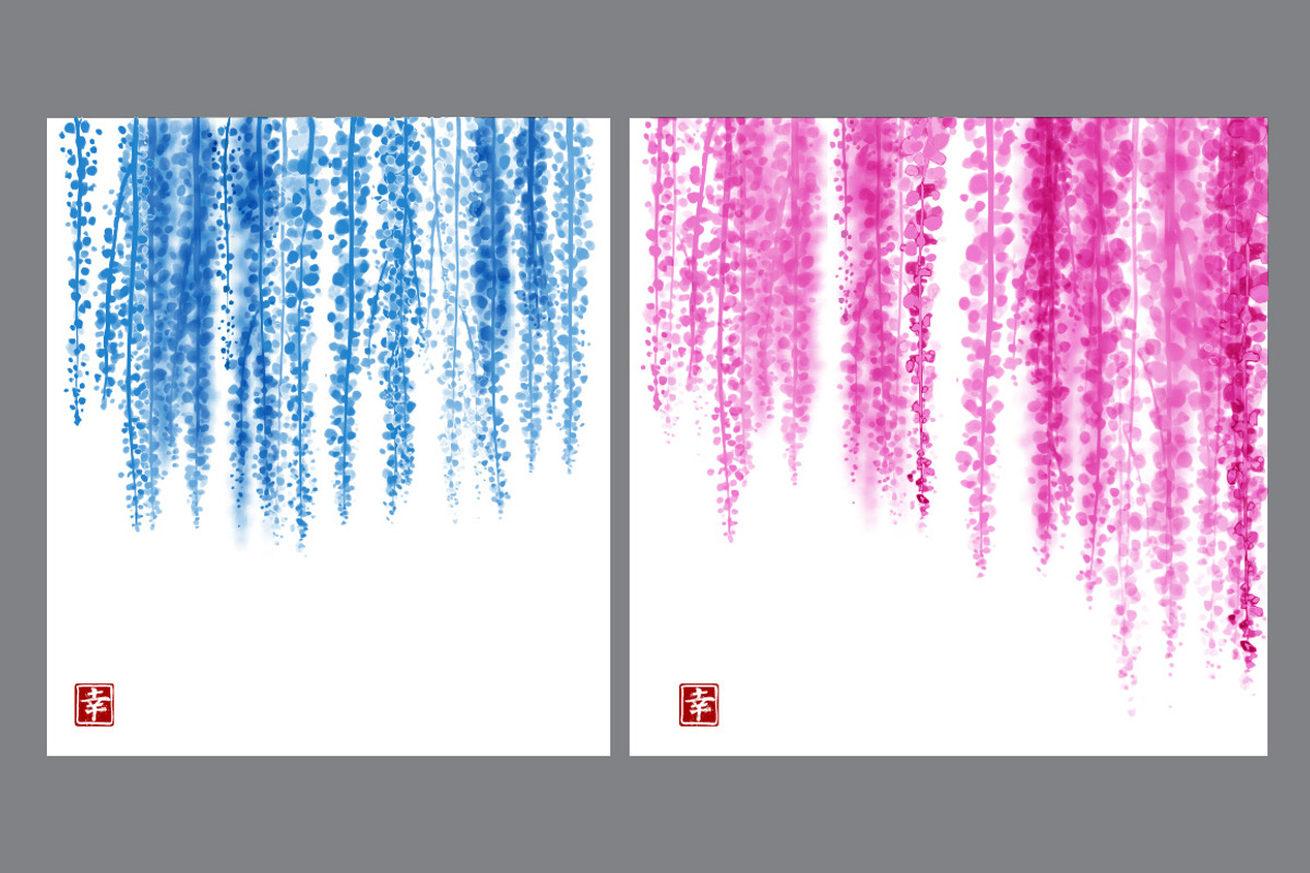 Japanese painting sumi-e. Flowers, a Decorative Illustration by Elina_Li (Photo 15 of 15)
