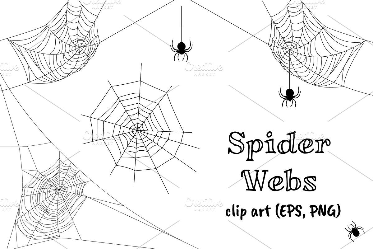 Spider Webs (clip art, EPS, PNG), an Object Graphic by Sveta Aho (Photo 1 of 2)