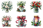 Christmas Flowers in Jar Clipart, an Illustration by DreamArtGraphic (Thumbnail 2 of 5)