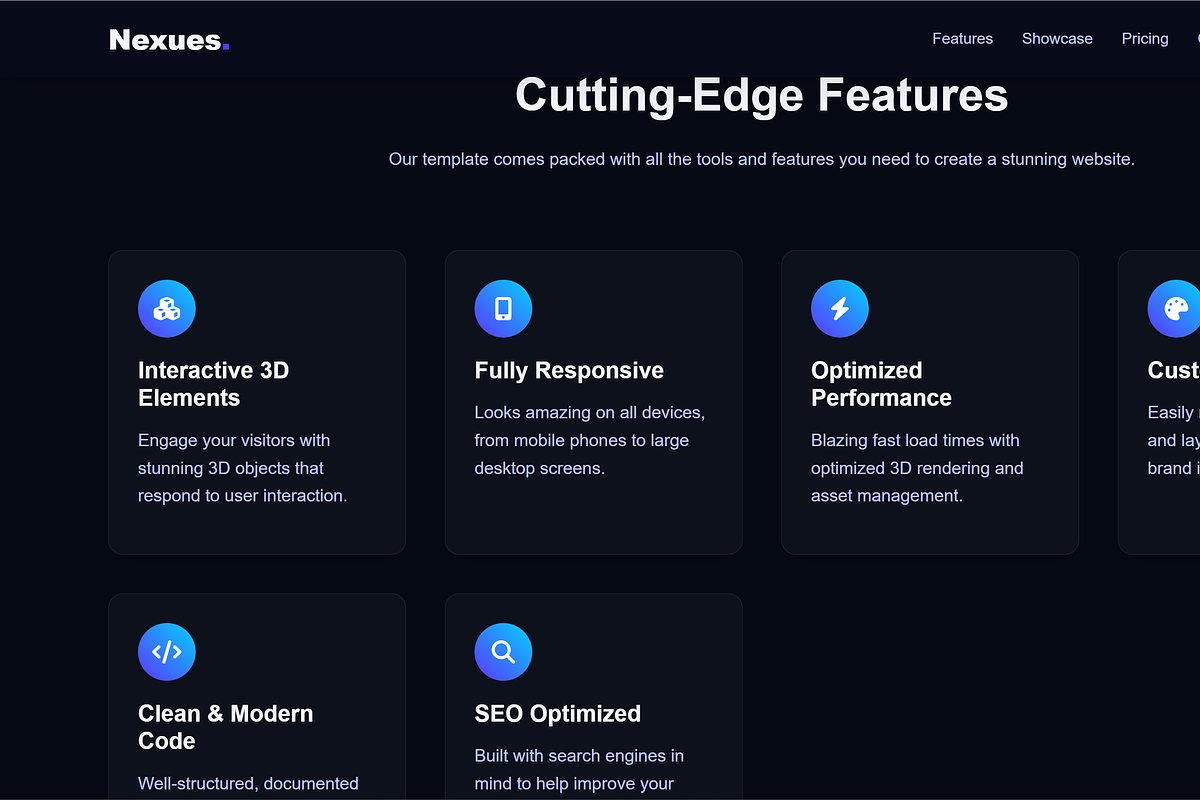 Nexues – 3D Landing Page, a Landing Page Template by Modern Templates Studios (Photo 2 of 7)