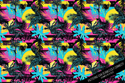 Tropical 80s Retrowave Digital Paper, a Pattern Graphic by Chromolume Studio (Thumbnail 5 of 15)
